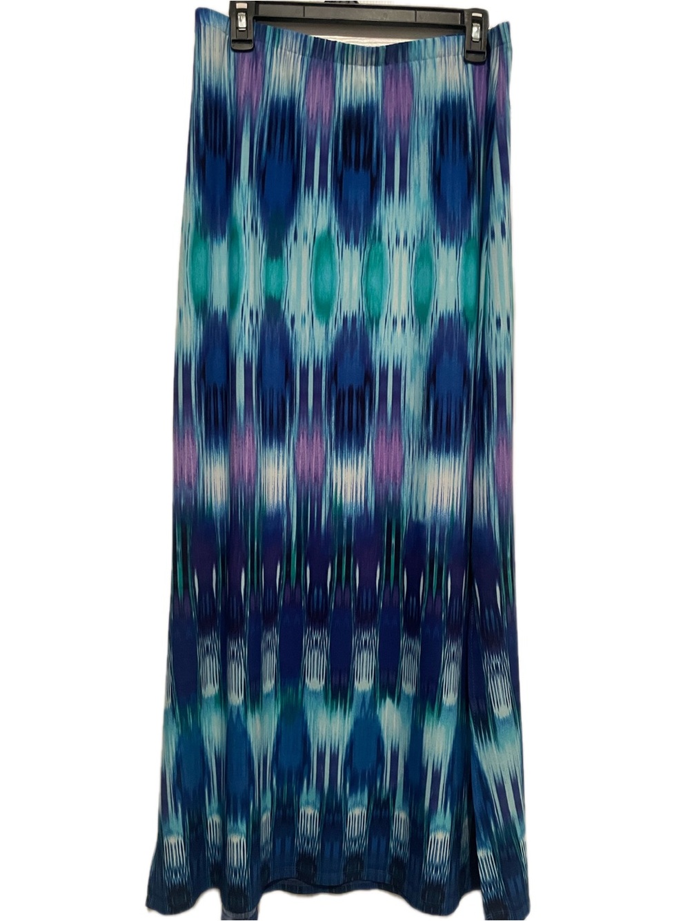 Chico's Blue Teal & Purple Abstract Maxi Skirt